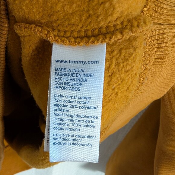 Tommy Hilfiger Mustard Goldenrod Crest Logo Hoodie Small Embroidered Emblem - Picture 10 of 10
